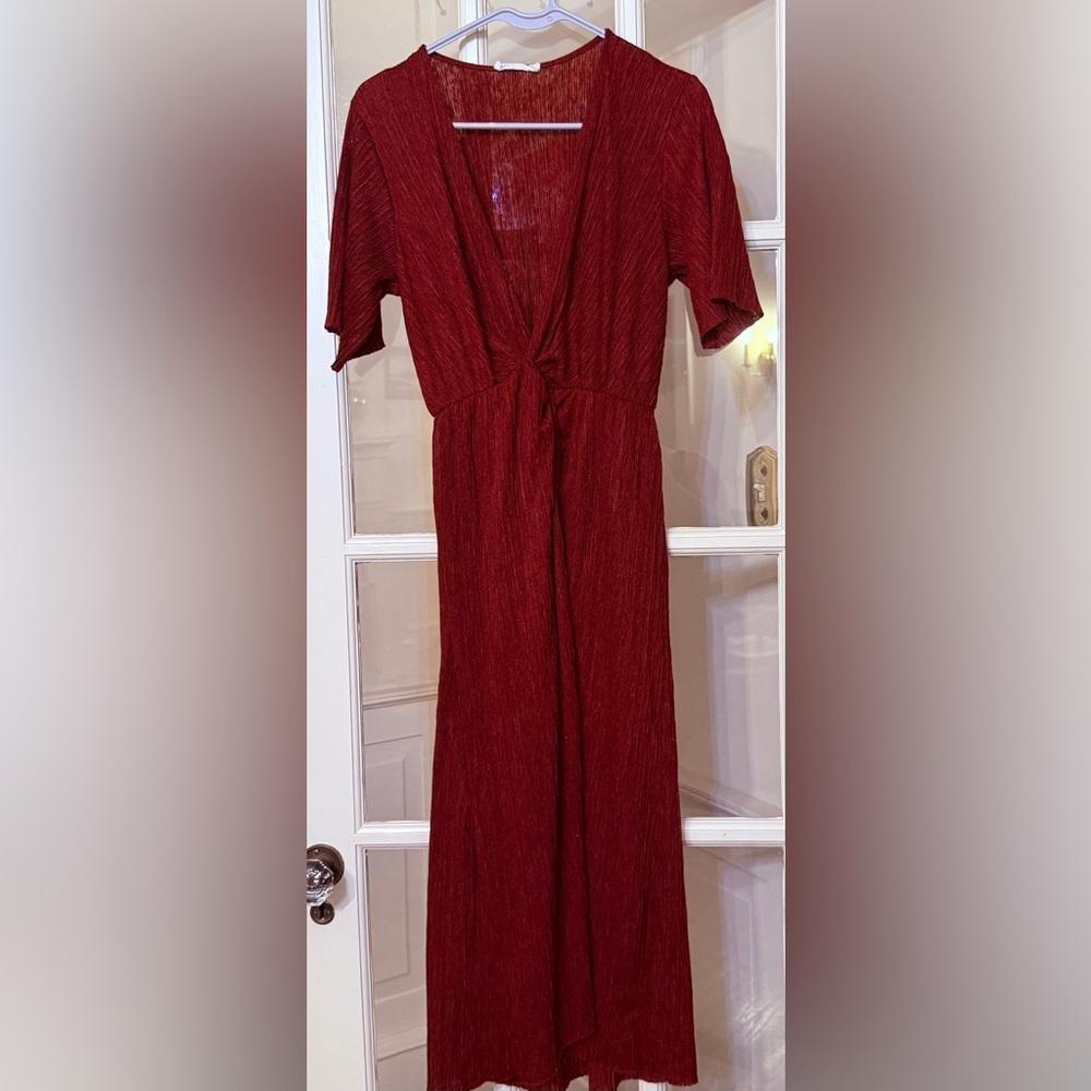 All in Favor Burgundy Midi Dress
